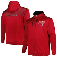 Men's Profile Red Tampa Bay Buccaneers Big & Tall Defender Full-Zip Hoodie