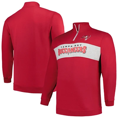 Men's Profile Red Tampa Bay Buccaneers Big & Tall Fleece Quarter-Zip Jacket