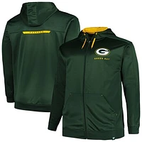 Men's Profile Green Green Bay Packers Big & Tall Defender Full-Zip Hoodie