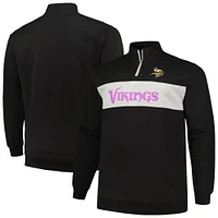 Men's Profile Black Minnesota Vikings Big & Tall Fleece Quarter-Zip Jacket