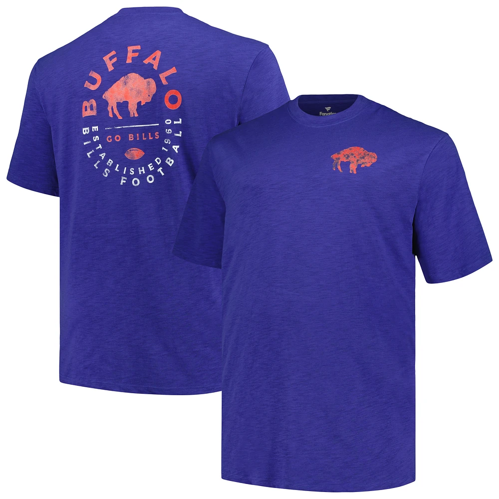 Men's Profile Royal Buffalo Bills Big & Tall Two-Hit Throwback T-Shirt