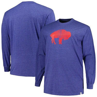 Men's Profile  Heather Royal Buffalo Bills Big & Tall Throwback Long Sleeve T-Shirt