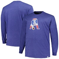 Men's Profile  Heather Royal New England Patriots Big & Tall Throwback Long Sleeve T-Shirt