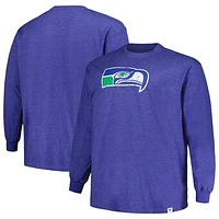 Men's Profile Heather Royal Seattle Seahawks Big & Tall Throwback Long Sleeve T-Shirt