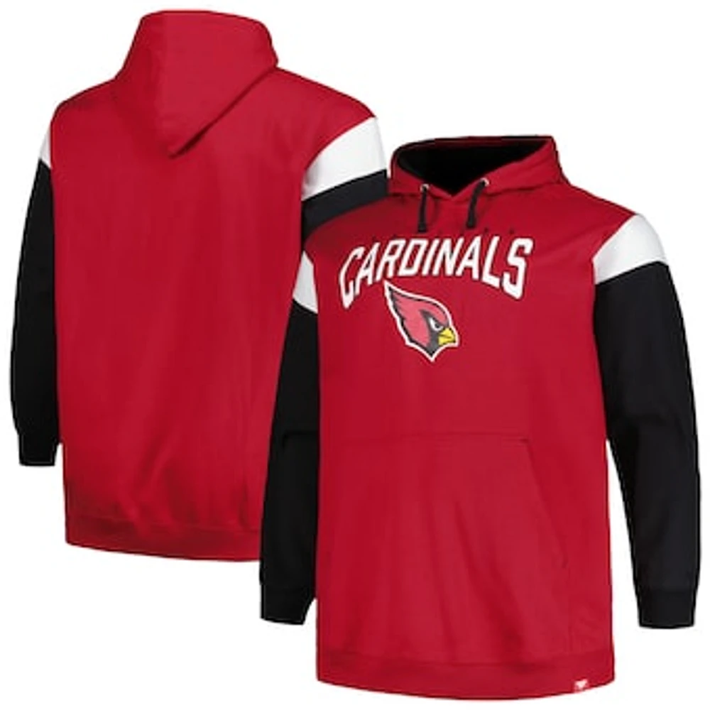 Men's Profile Cardinal Arizona Cardinals Big & Tall Trench Battle Pullover Hoodie