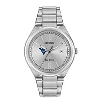 Men's Silver West Virginia Mountaineers Citizen Eco-Drive Stainless Steel Watch