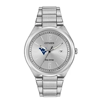 Men's Silver West Virginia Mountaineers Citizen Eco-Drive Stainless Steel Watch