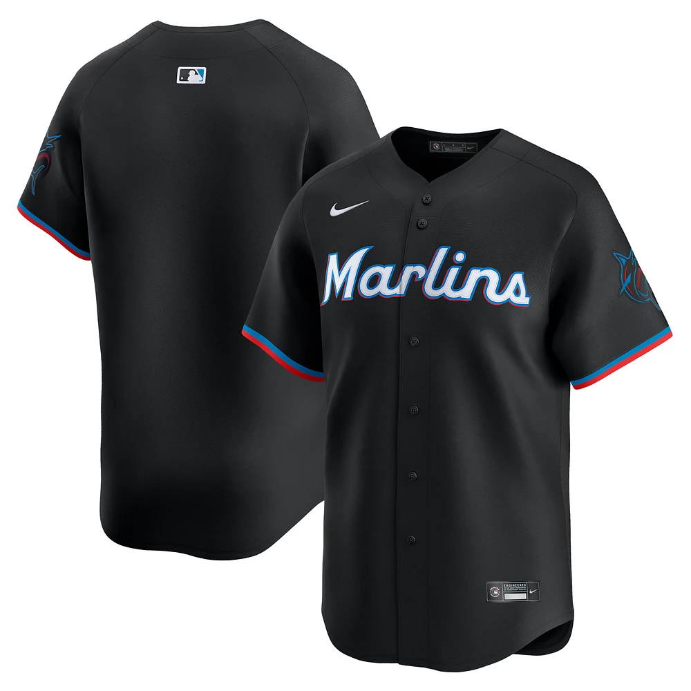 Men's Nike  Black Miami Marlins Alternate Limited Jersey