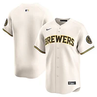 Men's Nike Cream Milwaukee Brewers Home Limited Jersey