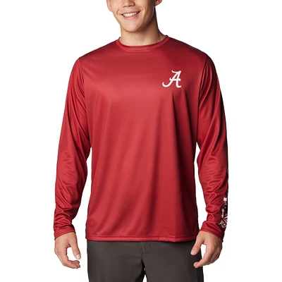 Men's Columbia Crimson Alabama Tide Terminal Shot Omni-Shade Long Sleeve T-Shirt