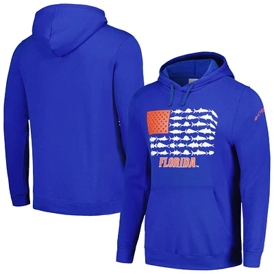 Men's Columbia Royal Florida Gators PFG Fish Flag II Pullover Hoodie