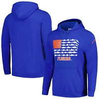 Men's Columbia Royal Florida Gators PFG Fish Flag II Pullover Hoodie