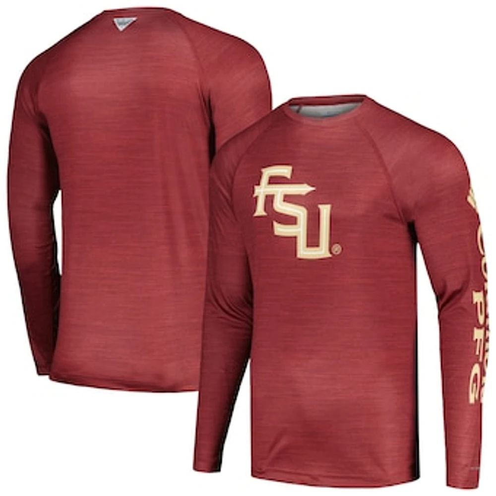 Men's Columbia  Garnet Florida State Seminoles PFG Terminal Tackle Omni-Shade Raglan Long Sleeve T-Shirt