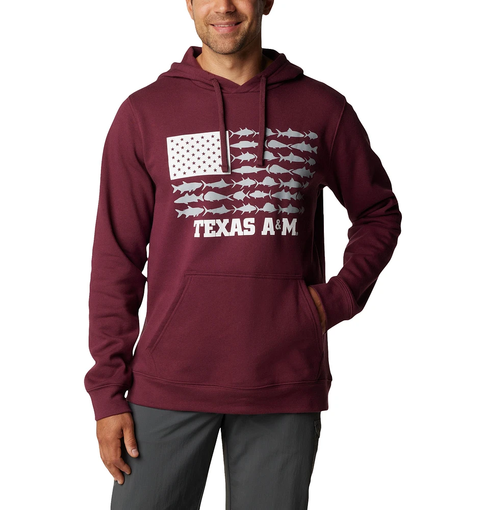 Men's Columbia Maroon Texas A&M Aggies PFG Fish Flag II Pullover Hoodie