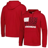 Men's Columbia Cardinal Arkansas Razorbacks PFG Fish Flag II Pullover Hoodie