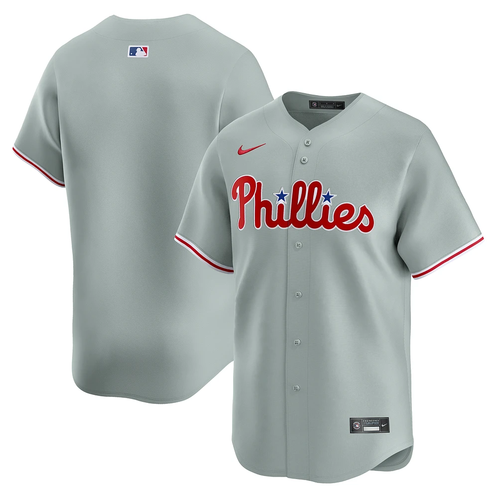 Men's Nike  Gray Philadelphia Phillies Away Limited Jersey