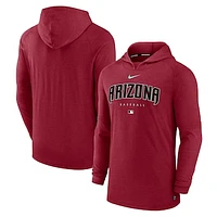 Men's Nike Red Arizona Diamondbacks Authentic Collection Early Work Tri-Blend Performance Pullover Hoodie