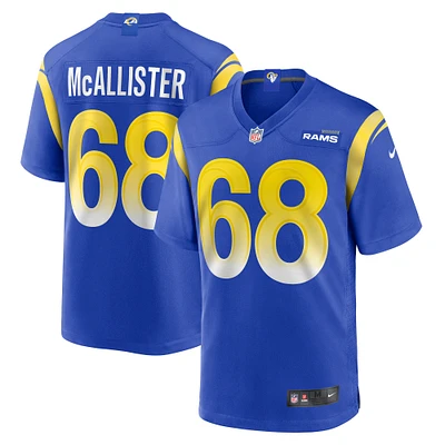 Men's Nike Mike McAllister Royal Los Angeles Rams Home Game Jersey