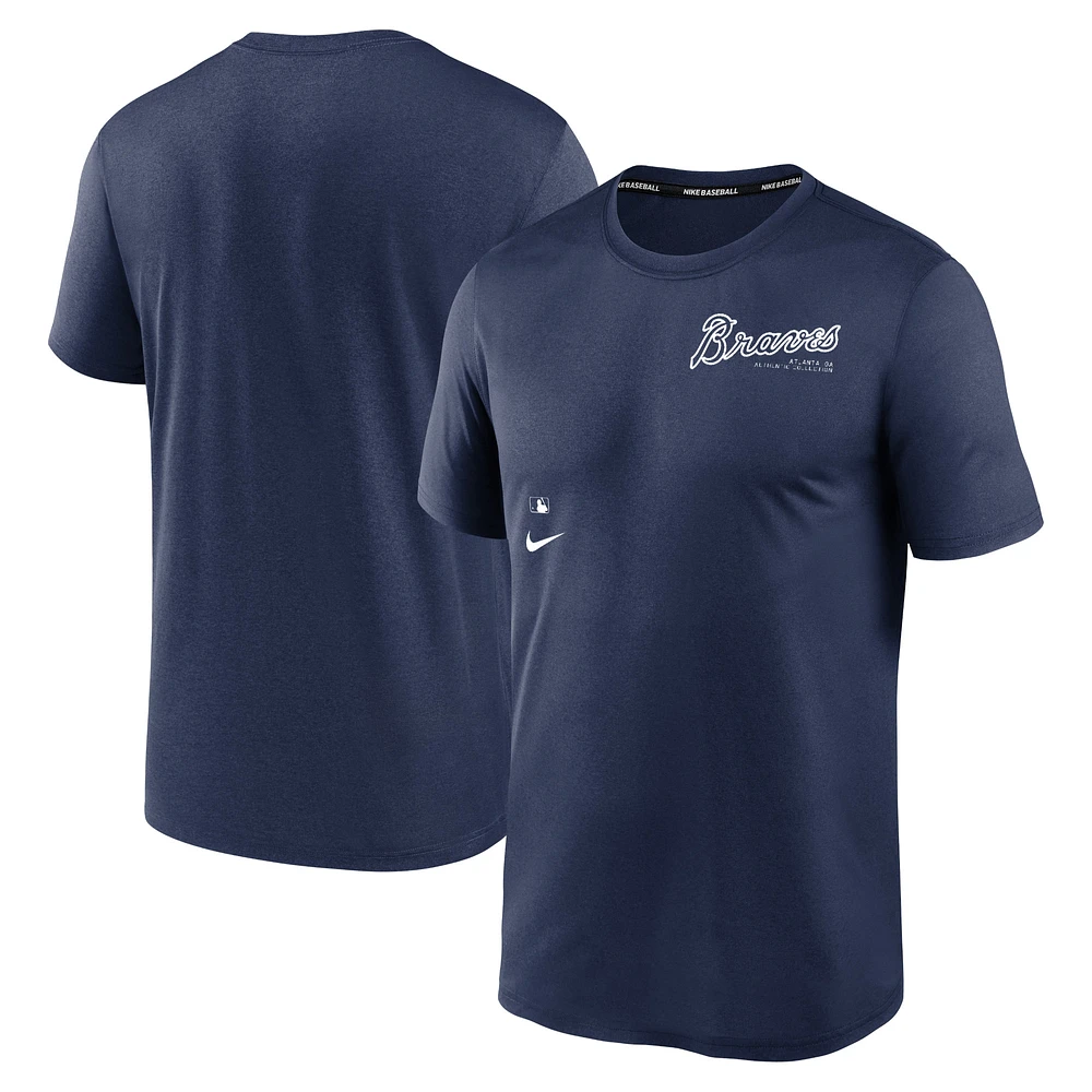 Men's Nike Navy Atlanta Braves Authentic Collection Early Work Tri-Blend Performance T-Shirt