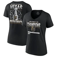 Women's Fanatics  Black Vegas Golden Knights 2023 Stanley Cup Champions Signature Roster V-Neck T-Shirt