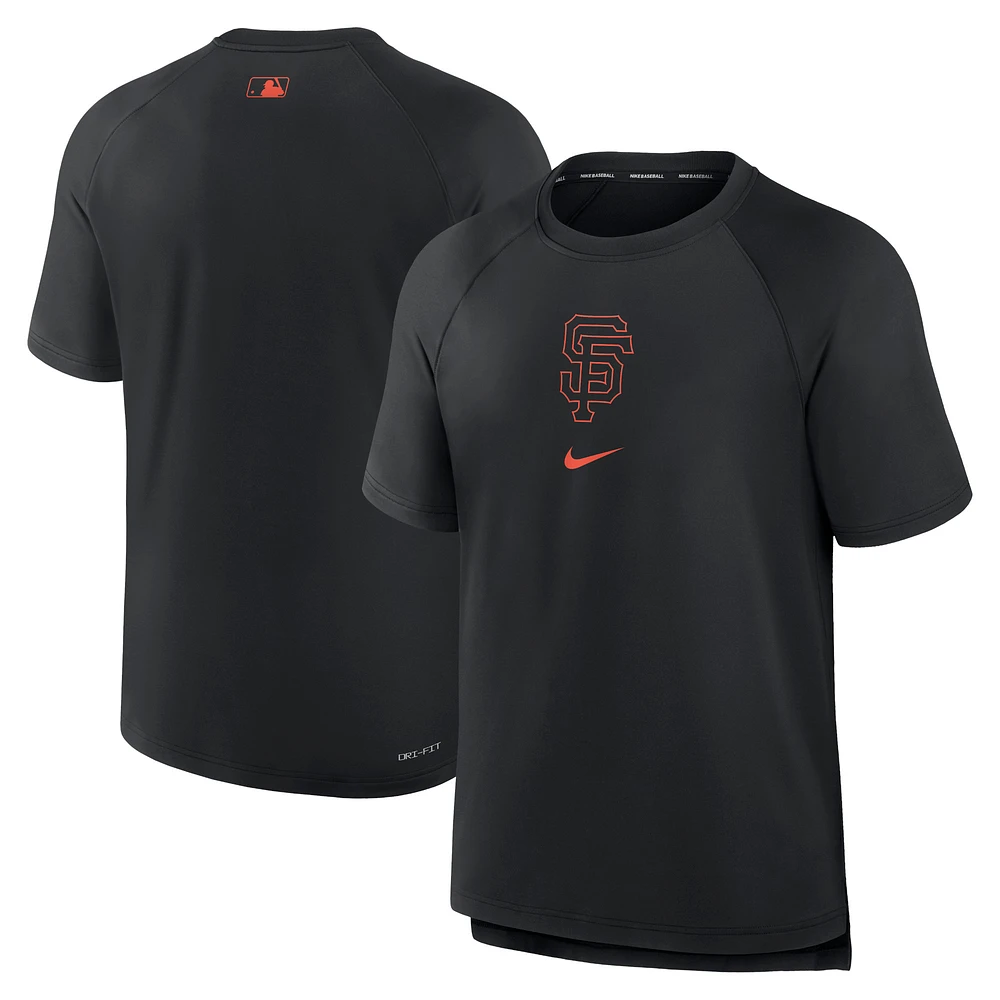 Men's Nike Black San Francisco Giants Authentic Collection Pregame Raglan Performance T-Shirt