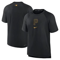 Men's Nike Black Pittsburgh Pirates Authentic Collection Pregame Raglan Performance T-Shirt