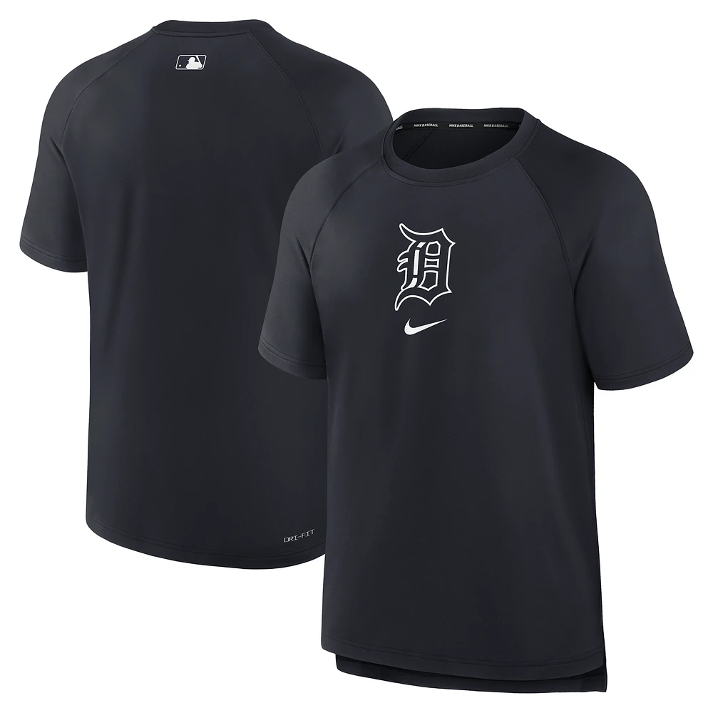 Men's Nike Navy Detroit Tigers Authentic Collection Pregame Raglan Performance T-Shirt