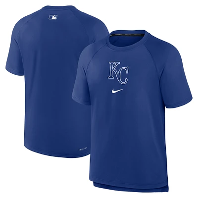 Men's Nike Royal Kansas City Royals Authentic Collection Pregame Raglan Performance T-Shirt