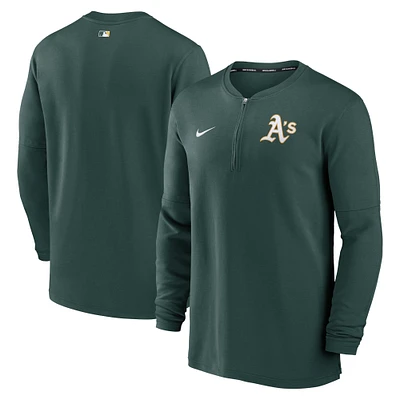 Men's Nike Green Oakland Athletics Authentic Collection Game Time Performance Quarter-Zip Top