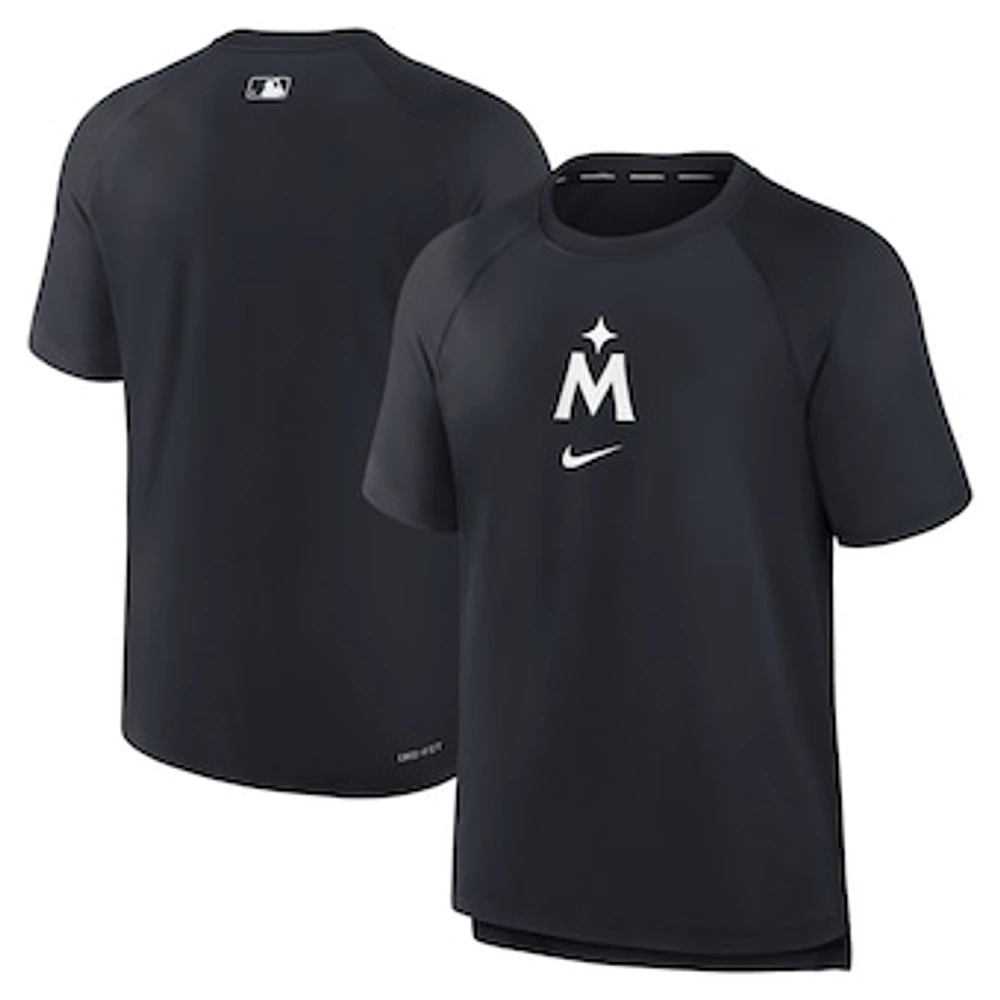 Men's Nike Navy Minnesota Twins Authentic Collection Pregame Raglan Performance T-Shirt