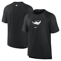 Men's Nike Black Tampa Bay Rays Authentic Collection Pregame Raglan Performance T-Shirt