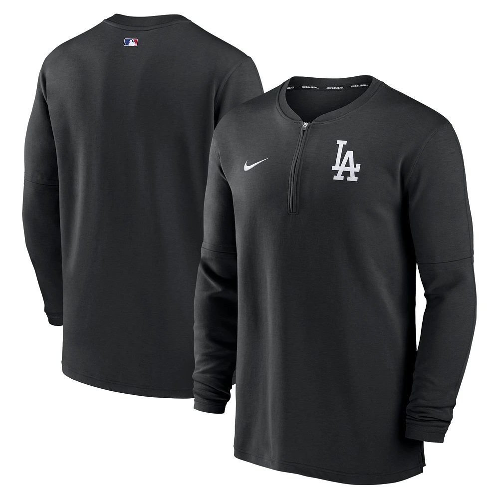 Men's Nike Black Los Angeles Dodgers Authentic Collection Game Time Performance Quarter-Zip Top