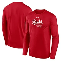 Men's Nike Red Cincinnati Reds Authentic Collection Practice Performance Long Sleeve T-Shirt