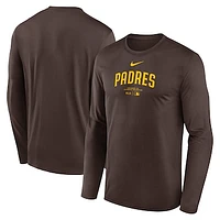 Men's Nike Brown San Diego Padres Authentic Collection Practice Performance Long Sleeve T-Shirt