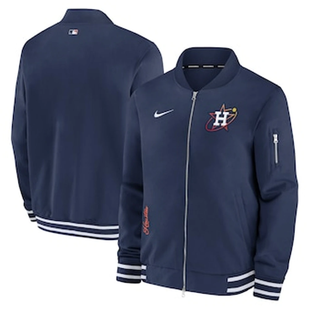 Men's Nike  Navy Houston Astros City Connect Authentic Collection Game Time Bomber Full-Zip Jacket