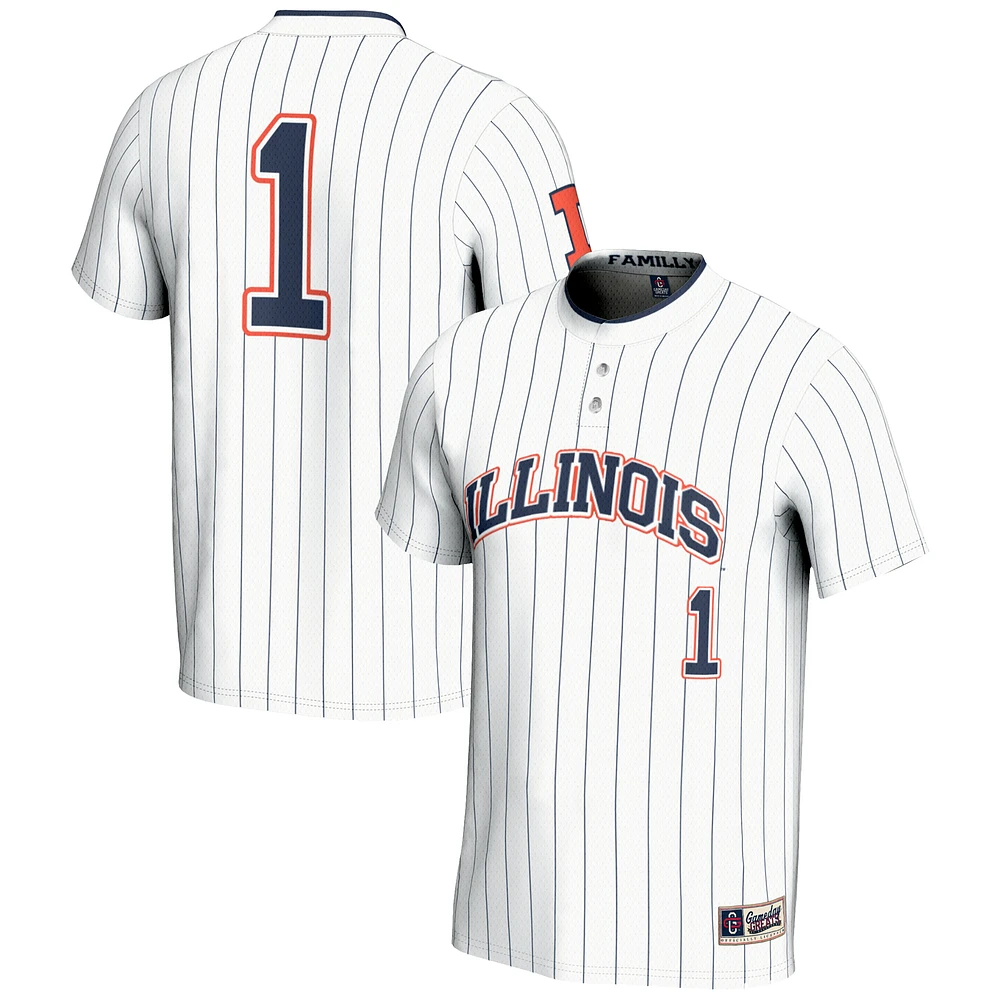 Unisex GameDay Greats #1 White Illinois Fighting Illini Lightweight Softball Jersey
