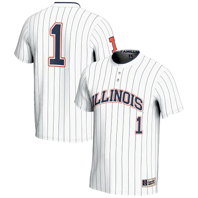 Unisex GameDay Greats #1 White Illinois Fighting Illini Lightweight Softball Jersey