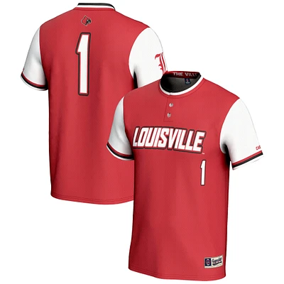 Unisex GameDay Greats #1 Red Louisville Cardinals Lightweight Softball Jersey