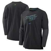 Men's Nike  Black Tampa Bay Rays 2024 City Connect Authentic Collection Player Pullover Sweatshirt