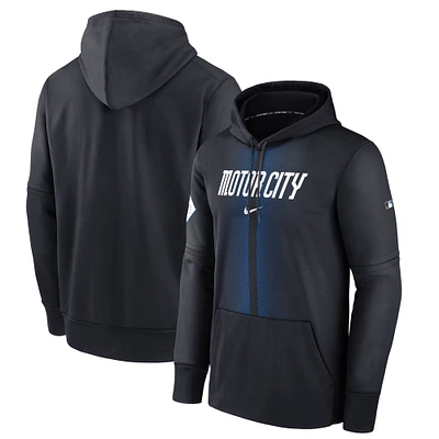 Men's Nike  Black Detroit Tigers 2024 City Connect Authentic Collection Practice Performance Pullover Hoodie