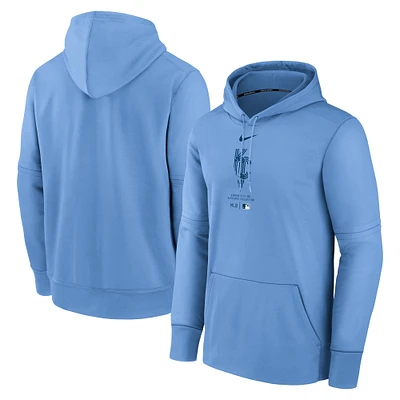 Men's Nike Light Blue Kansas City Royals Authentic Collection Connect Practice Performance Pullover Hoodie