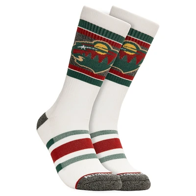 Men's Mitchell & Ness Minnesota Wild Cross Bar Crew Socks