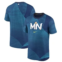 Men's Nike Navy Minnesota Twins 2024 City Connect Authentic Collection Practice Velocity Performance T-Shirt