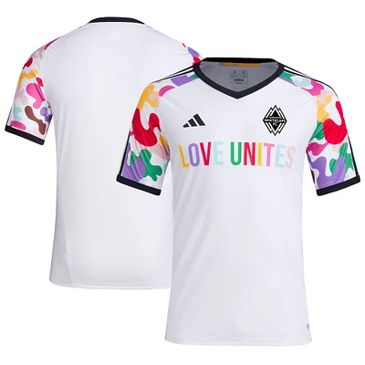 Men's adidas White Vancouver Whitecaps FC 2023 Pride Pre-Match Top