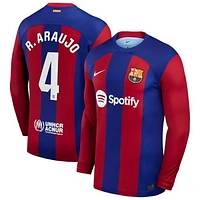 Men's Nike Ronald Araujo Royal Barcelona 2023/24 Home Replica Long Sleeve Jersey