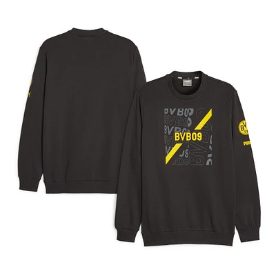 Men's Puma  Black Borussia Dortmund FtblCore Graphic Pullover Sweatshirt