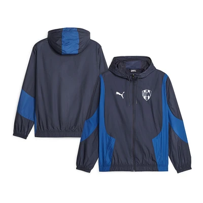 Men's Puma  Navy CF Monterrey 2023/24 Pre-Match Anthem Full-Zip Hoodie Jacket