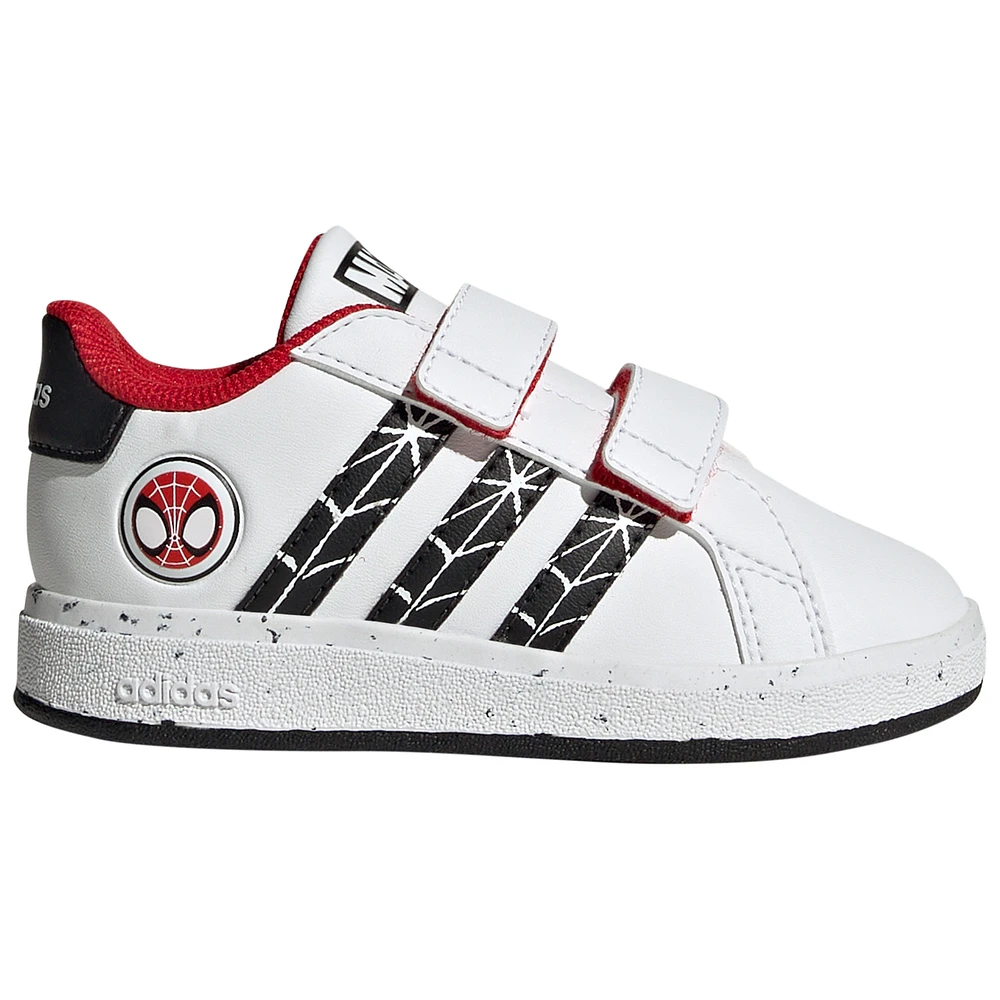 Infant adidas White Spider-Man Grand Court CF Shoes