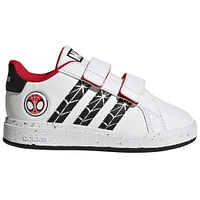 Infant adidas White Spider-Man Grand Court CF Shoes