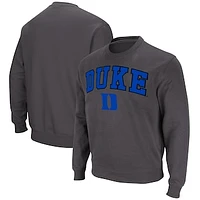 Men's Colosseum Charcoal Duke Blue Devils Arch & Logo Pullover Sweatshirt